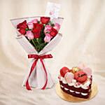 Love Expresssion Roses Bouquets and Cake