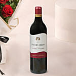 Valentine's Day 9 Roses Bouquet n Wine Combo