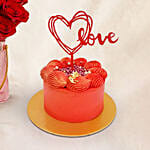 Valentine's Roses Elegance Vase n Cake Bundle Gift