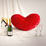 Moet Wine, Glasses and Heart of Love Plushy