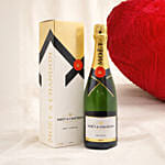 Moet Wine, Glasses and Heart of Love Plushy