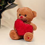 Beautiful Boquet Of 24 Red Roses With Teddy
