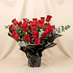 Beautiful Bouquet Of 24 Red Roses For Valetines Day