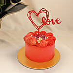 Beautiful Bouquet Of 24 Red Roses with Cake For Valentine's Day