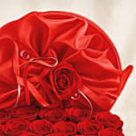 20 Red Roses in Red Round Box