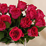 Romantic Arrangement of Dark Pink Roses for Valentines Day