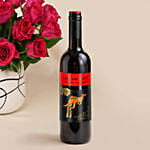 Romantic Dark Pink Roses for Valentine’s Day with Wine