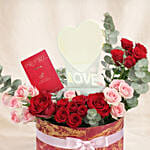 Love Valentine Day Roses with Chocolate Gift Box n LED Lamp