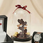 Love Journey Cutout with Watch and Rochers for Him