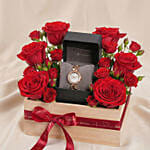 Titan Raga Watch and Roses Gift for Her