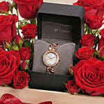 Titan Raga Watch and Roses Gift for Her