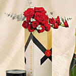 Wine, Roses and Watch Gift for Him