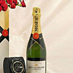 Wine, Roses and Watch Gift for Him