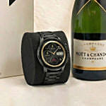 Wine, Roses and Watch Gift for Him