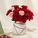 Blush of Love Roses and Chocolates for Valentine's