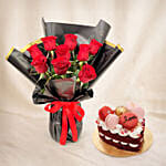 Valentine's 9 Roses and Cake Combos