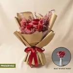 Valentines Preserved Roses 2 in 1 bouquet with built-in vase