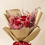 Valentines Preserved Roses 2 in 1 bouquet with built-in vase