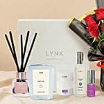 Romantic Red Roses and Cosmetic Gift Set