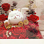 Lucky Fortune Cat Floral Box