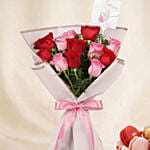 Love Expresssion Roses Bouquet with Cake