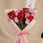Love Expresssion Roses Bouquet with Wine