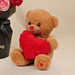 Roses Blush for Valentines With Teddy