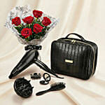 Remington Style Edition Hair Dryer Gift Set with Red Roses Combo