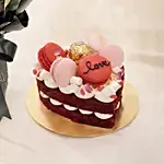 Valentines 9 Roses and Cake Combo