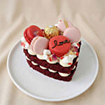 Valentine's Day Red Velvet Macarons Cake 6 inches