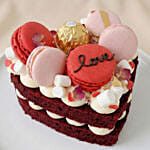 Valentine's Day Red Velvet Macarons Cake 6 inches