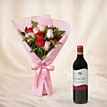 Love Expresssion Roses Bouquets and Wine