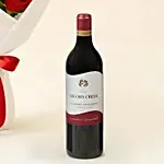 Love 9 Red Roses Bouquet n Wine