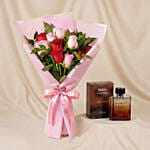 24 Mixed Rose Bouquet with Titan Perfume For Him