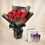 Love 9 Roses Bouquet and Titan Sheer 100 ML for Her