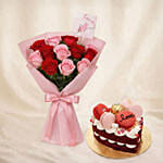 Love Expresssion Roses Bouquets and Cake
