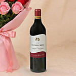 Spray Roses in Premium Ceramic Vase n Wine Gift Bundle