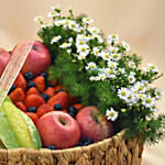 White Phoneix & Assorted Fruits Basket