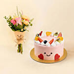 Smiley Mini Jellycat Pastel Bouquet and Jellycat Cake