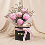 5 Pink Peonies in a Box