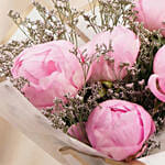 5 Pink Peonies in a Box