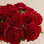 Passionate Red Peonies Vase