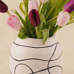 Pastel Pink n Plum Tulip Vase Arrangement