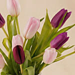 Pastel Pink n Plum Tulip Vase Arrangement