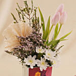 Women’s Day Graceful Blooms & Chocolate Cake Combo