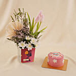Women&rsquo;s Day Graceful Blooms n Cake Combo