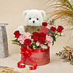 Flowers Teddy and Chocolate Box