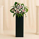 Heartfelt Condolence Mixed Flowers Black Stand