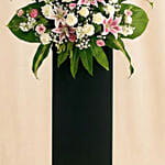 Heartfelt Condolence Mixed Flowers Black Stand