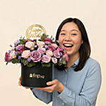 Birthday Flowers Box Arrangement